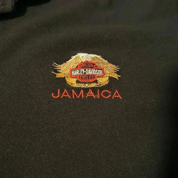 Harley Davidson Jamaica Polo Shirt Men’s large. Embroidered Logo. Black. - Picture 5 of 8